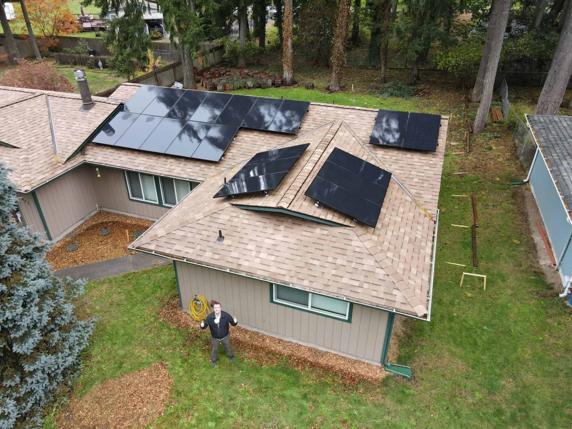 Solar panels on roof